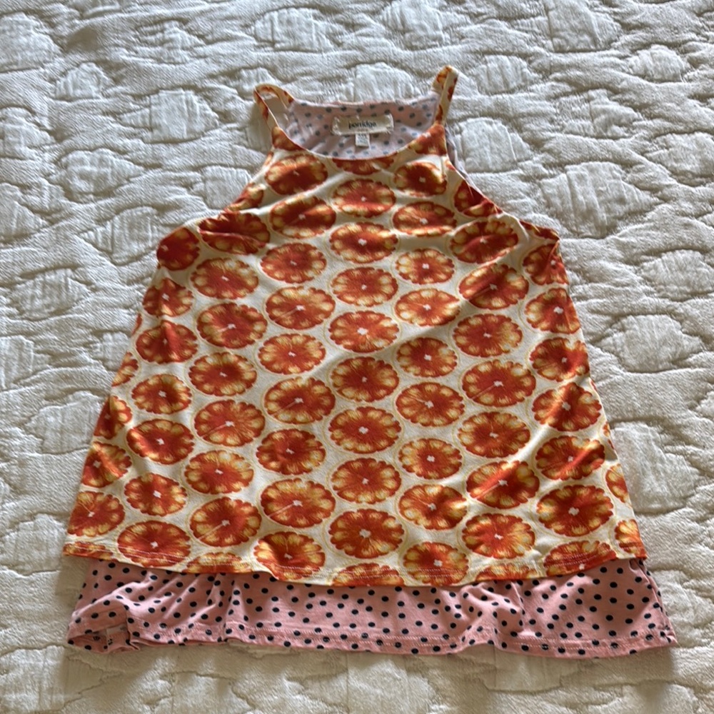 Vibrant Orange and Pink Textured Tank Top